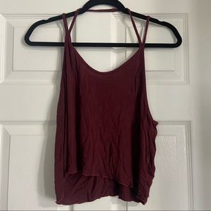 Brandy Melville | Cropped Burgundy Tank Top One Size